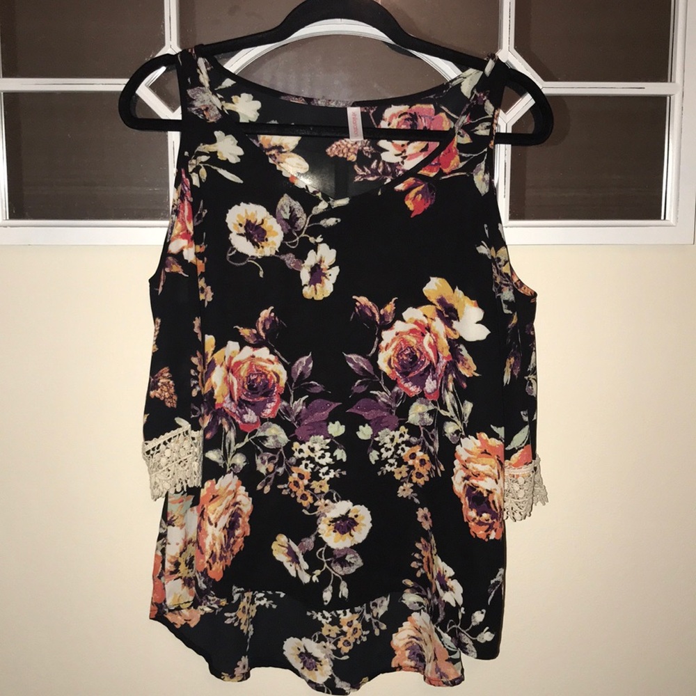 Black off the shoulder top